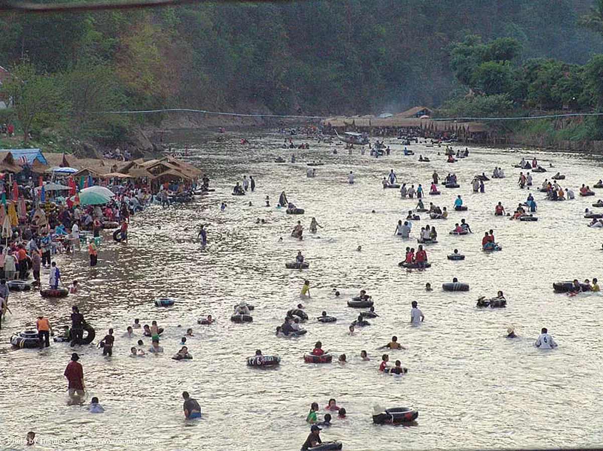 river tubing, tha ton, near fang, thailand