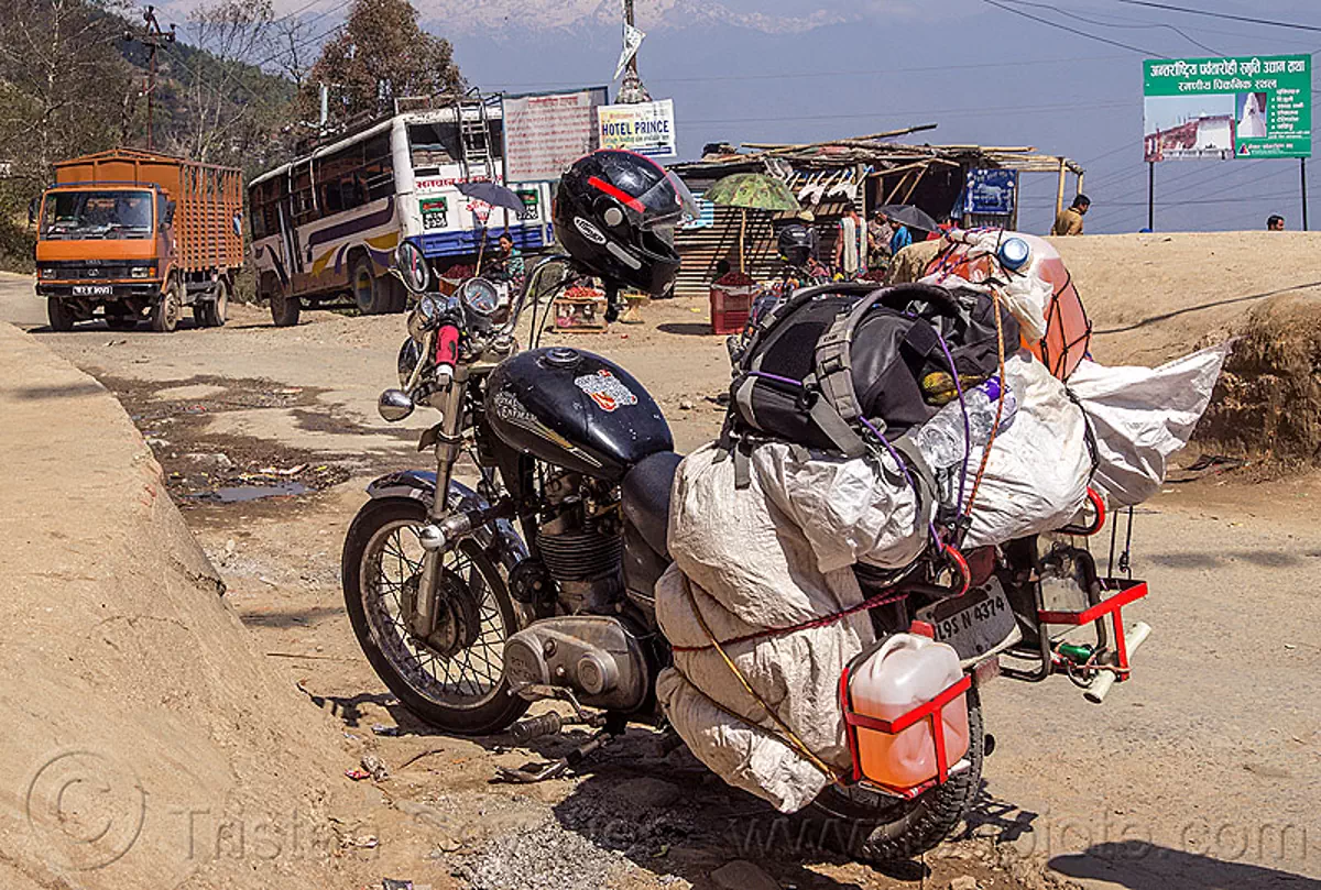 luggage on motorcycle