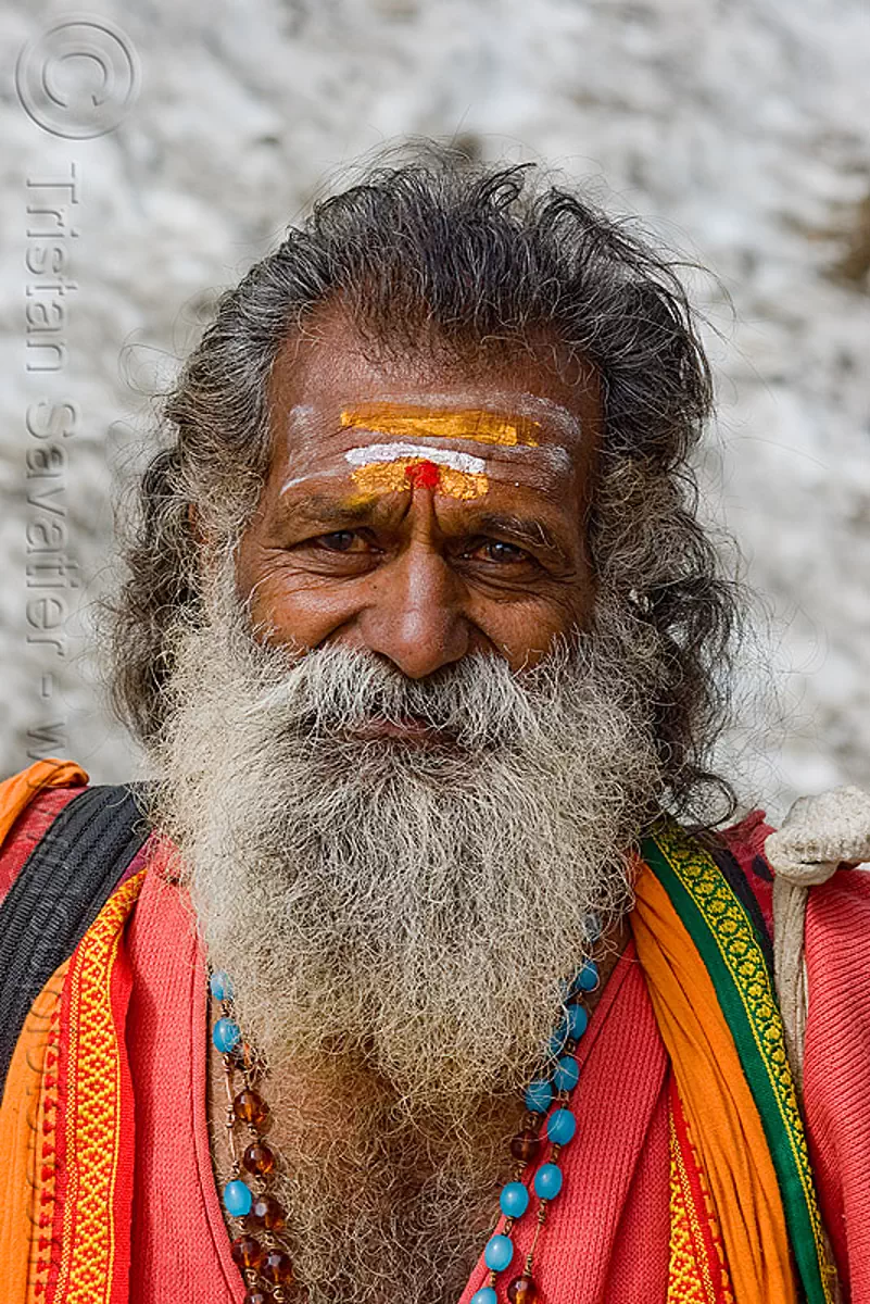 sadhu (hindu holy man) - amarnath yatra (pilgrimage) - kashmir, amarnath yatra, baba, hiking, hindu holy man, hindu pilgrimage, hinduism, india, kashmir, old man, pilgrim, sadhu, tilak, trekking, white beard