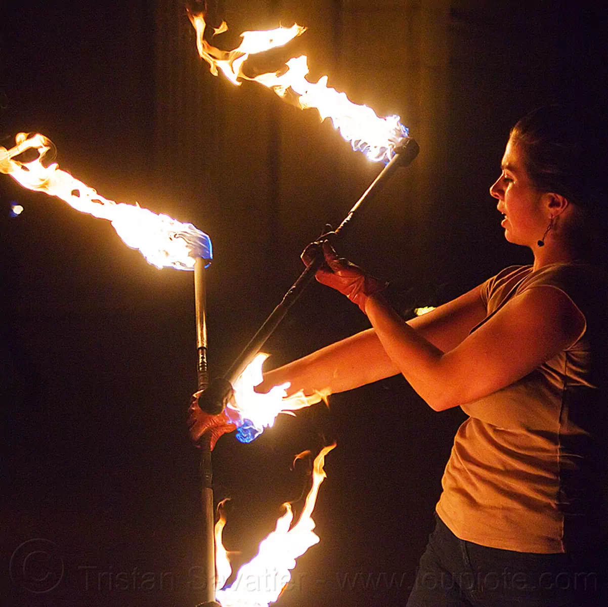 Double Staff for fire spinning 