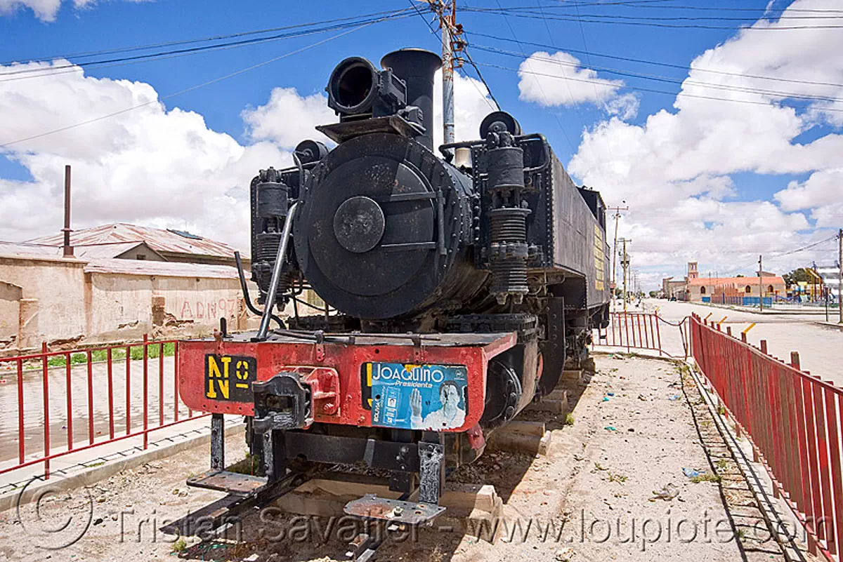 steam locomotive monument - uyuni (bolivia), bolivia, enfe, fca, monument, railroad, railway, rainroad, steam engine, steam locomotive, steam train engine, uyuni