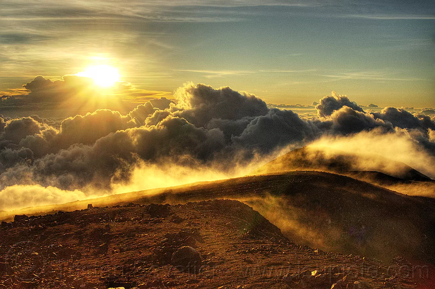 sunrise on mount semeru, clouds, gunung semeru, hiking, mount semeru, mountains, semeru volcano, smoke, summit, sun, trekking