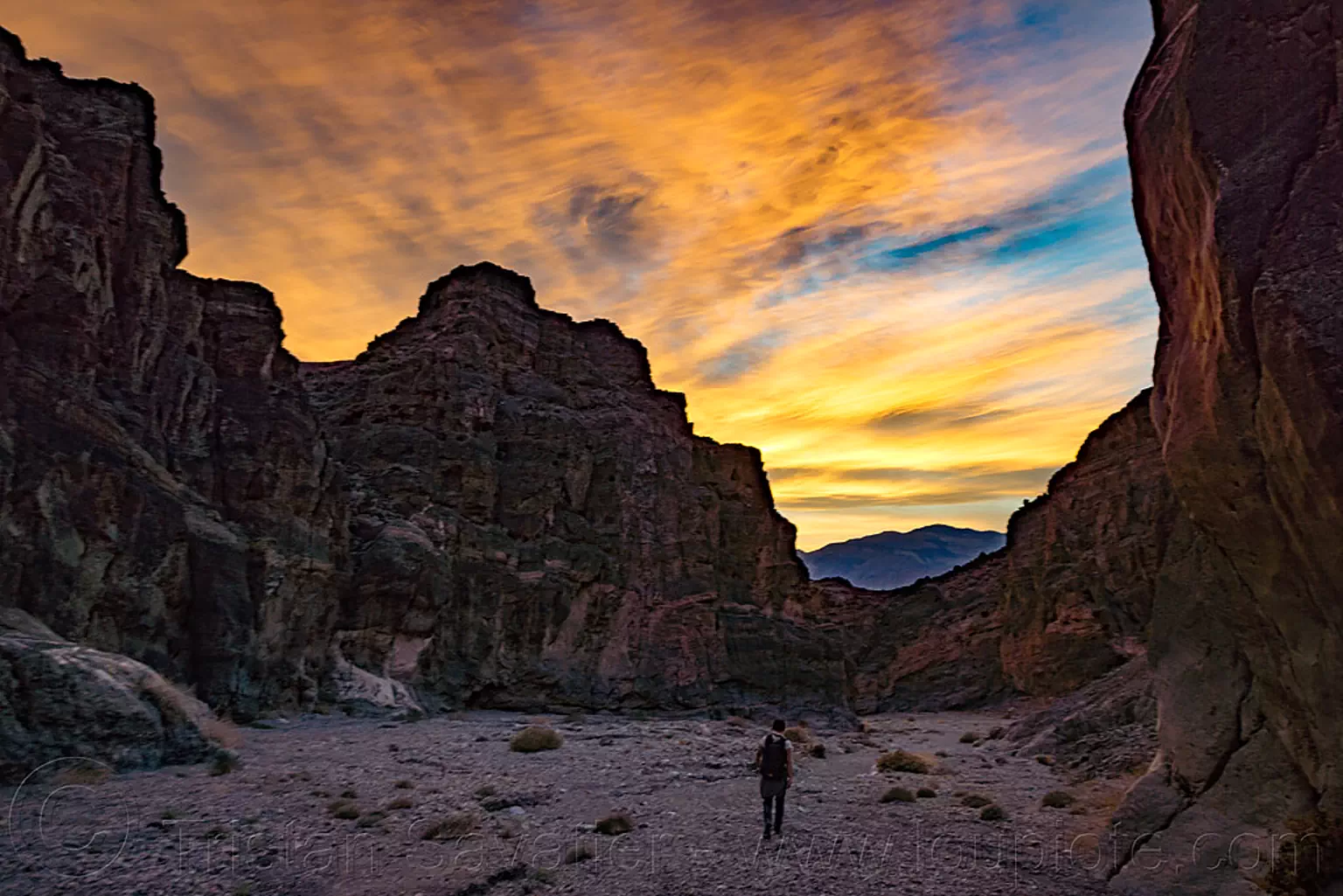 sunset - fall canyon - death valley national park (california), death valley, fall canyon, hiking