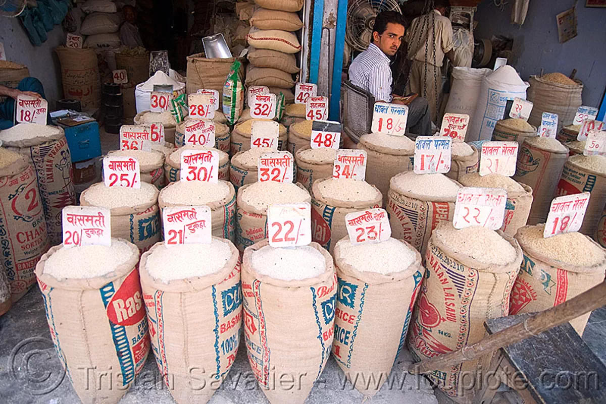 the price of rice, delhi, india