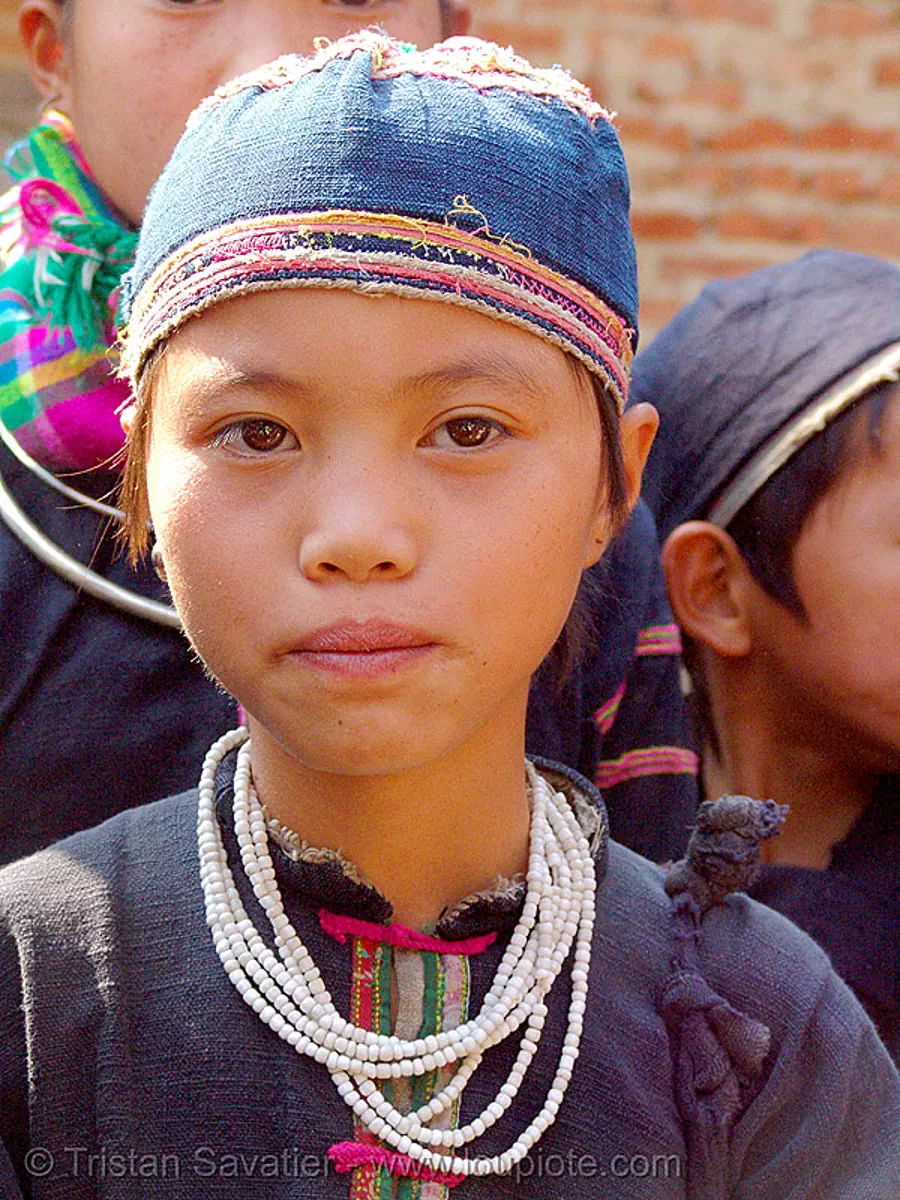 tribe boy - vietnam, children, colorful, headdress, hill tribes, indigenous, kids, little girl, necklace, vietnam