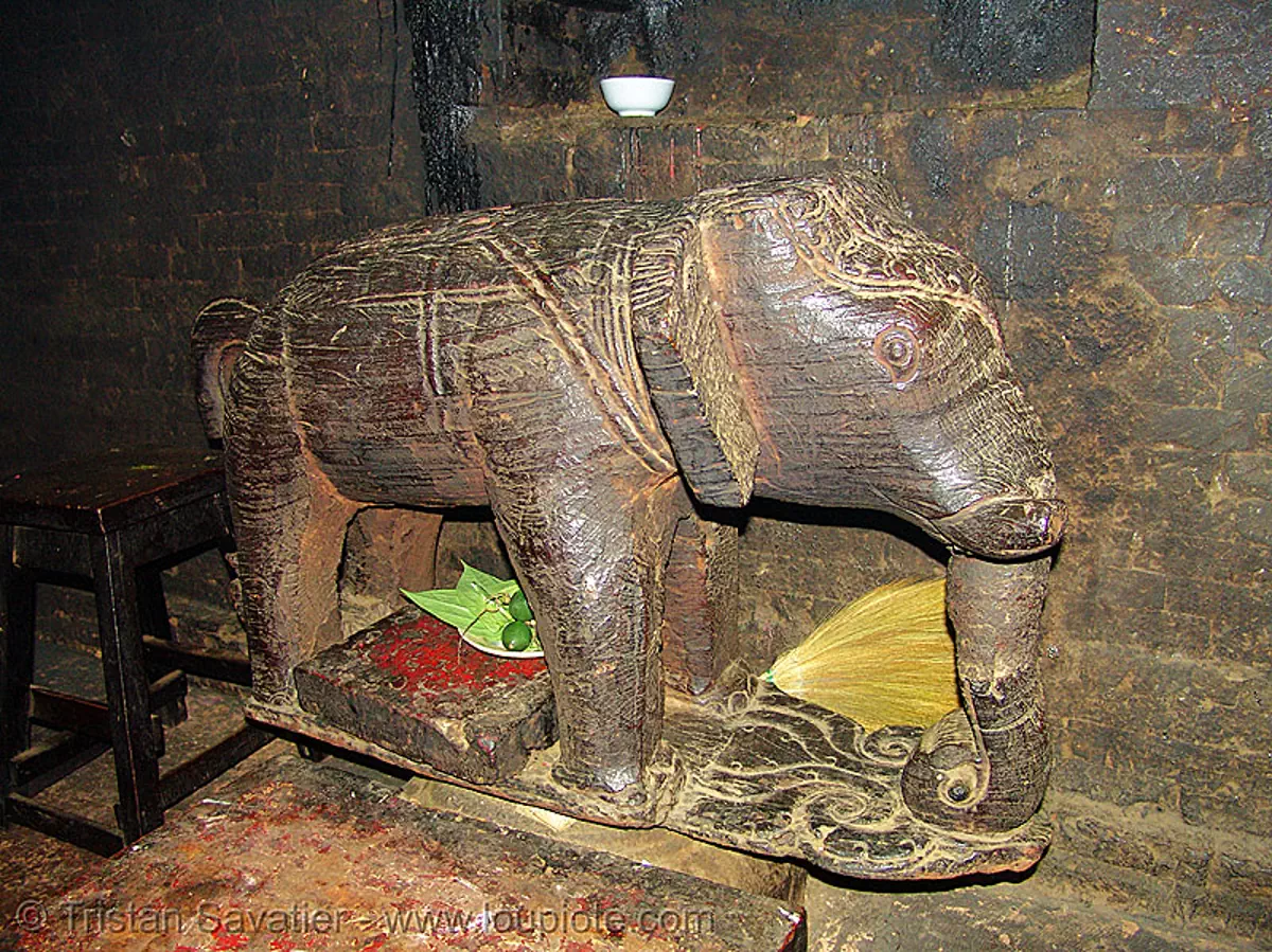 wooden elephant, vietnam