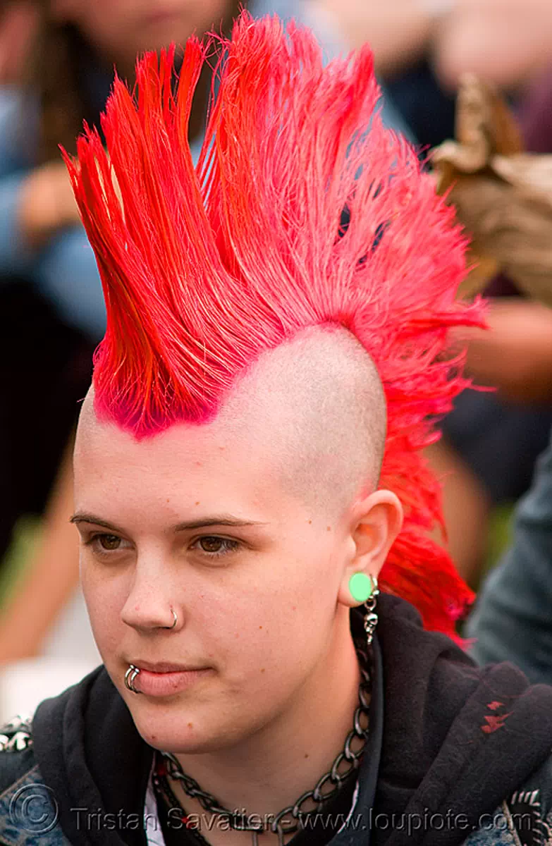 Woman with Pink Mohawk