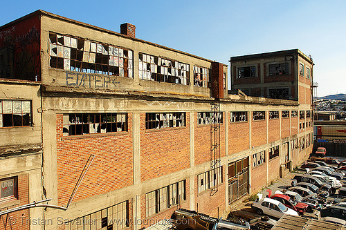 abandoned factory (san francisco), brick, derelict, tie's warehouse, trespassing