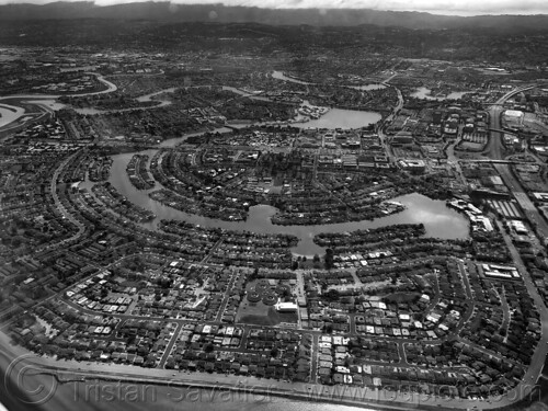 aerial view of foster city, aerial photo, planned city, urban development, urban planning