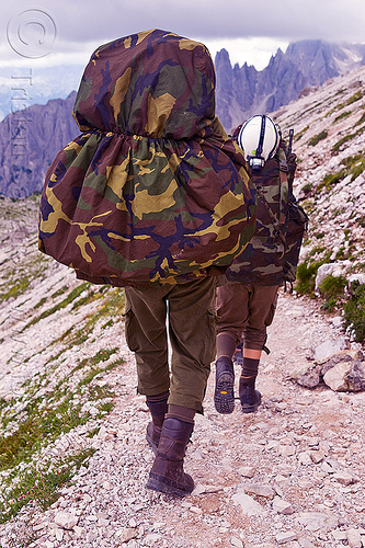 alpini - italian elite mountain infantry, alpines, alpini, alps, army green, battledress, boots, camouflage, climbing helmet, dolomites, fatigues, heavy backpacks, hiking, italian army, khaki, men, military, mountain infantry, mountain troops, mountains, parco naturale dolomiti di sesto, soldiers, trail, training, uniform, walking