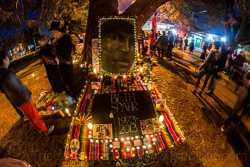 altar de muerto for beth spahr, altar de muertos, candles, day of the dead, dia de los muertos, halloween, memorial, night, painting