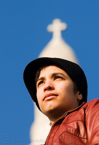 alyssa at the sacré-coeur basilica (paris), basilica, blue, cross, montmartre, sacre-coeur, sacré-coeur, woman