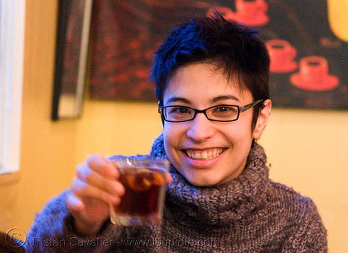alyssa drinking to paris (mario's bohemian cigar store cafe, san francisco), mario's bohemian cigar store cafe, north beach, woman