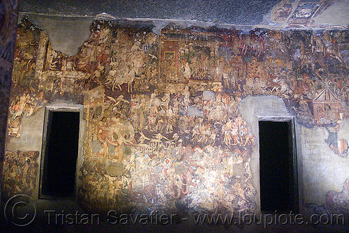 ancient buddhist paintings - ajanta caves temples (india), ajanta caves, buddhism, cave, painting, rock-cut