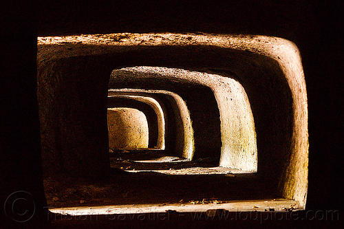 ancient tunnel in volcanic tuff, archaeology, bali, cave, curve, curved, sunlight, trespassing, tunnel, urbex, volcanic tuff