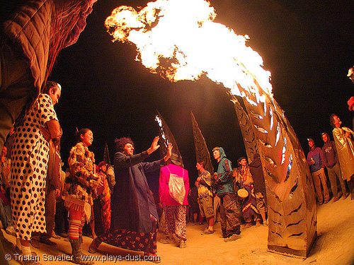 angel of the apocalypse by flaming lotus girls - burning man 2005, angel of the apocalypse, art installation, burning man at night, fire, fisheye