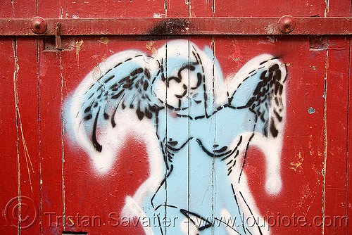 angel stencil graffiti (paris), angel wings, graffiti, stencil