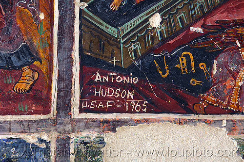antonio hudson - usaf 1965, byzantine, damaged, frescoes, graffiti, orthodox christian, painting, sumela, sümela monastery, trabzon, vandalism