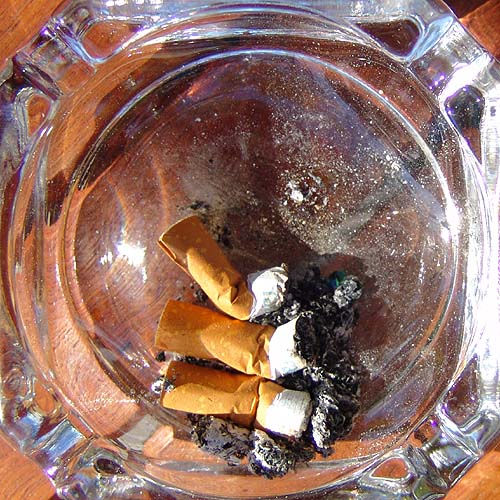 ashtray - cigarette butts, cigarette butt, cigarettes, glass ashtray, smoking