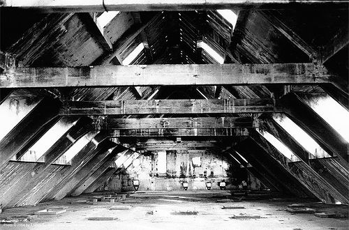 attic - grands moulins de paris - charpente, industrial mill, trespassing