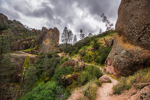 balconies cliff trail - pinnacles national park (california), hiking, landscape, pinnacles national park, rock formations, trail