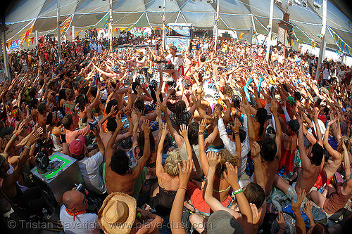 bali monkey chant workshop in central camp - burning man 2006, crowd, kecak, ketjak, monkey chant, performance