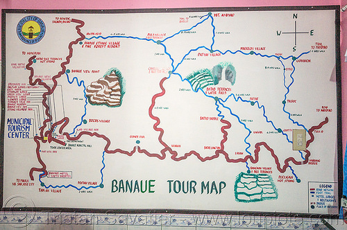 banaue trail map (philippines), banaue, hiking, map, philippines, trails