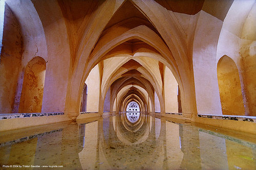 baños de la reina - alcazar (sevilla), alcazar, baños de la reina, pool, sevilla