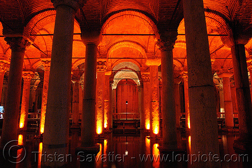 basilica cistern (istanbul), basilica cistern, columns, sultanahmet, vaulted, vaults, yerebatan sarayı, yerebatan sarnıcı