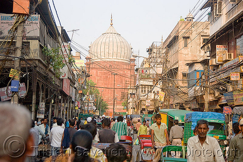 bazar - old delhi (india), bazar, delhi, islam, jama masjid, mosque