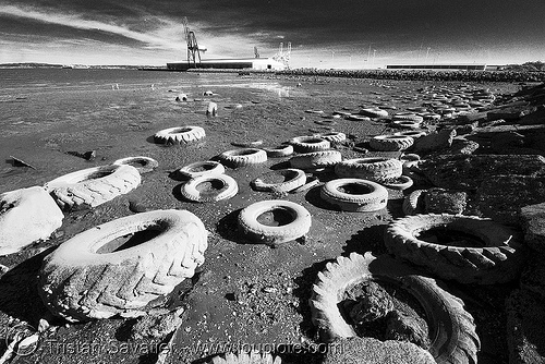 beach pollution - toxic beach (san francisco), beach, environment, landscape, pollution, seashore, tires