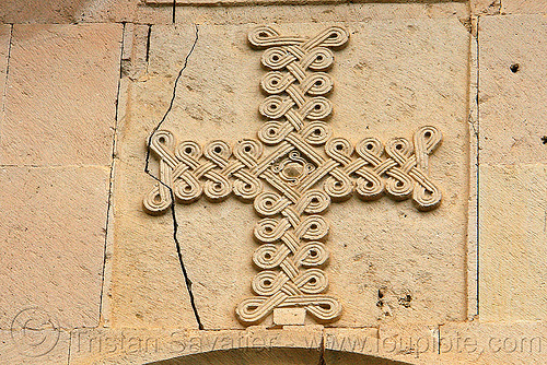 beautiful cross low-relief stone carving - işhan monastery - georgian church ruin (turkey country), byzantine architecture, christian cross, decoration, detail, geometric, georgian church ruins, ishan church, ishan monastery, işhan, low-relief, motives, orthodox christian