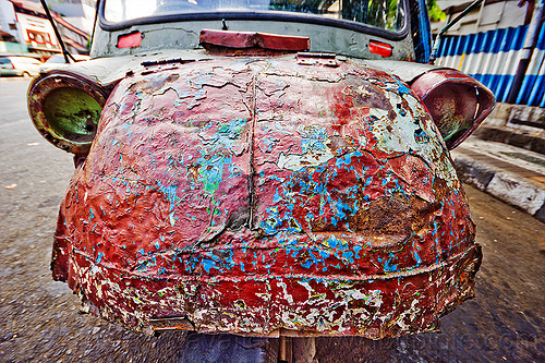 bemo - daihatsu midget three-wheeler - hood, autorickshaw, becak, bemo, daihatsu midget, headlights, hood, jakarta, midget i, motor, rickshaw, three wheeler