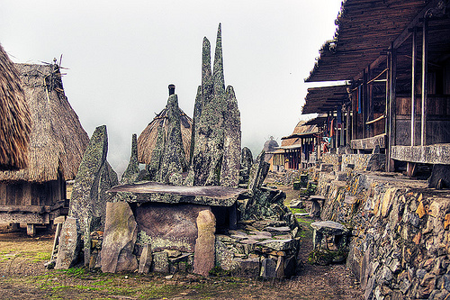bena primitive village (flores island), archaeology, bena, burial site, cemetery, cenotaph, dolmens, flores island, fog, foggy, grave, houses, huts, indigenous culture, megaliths, memorial stones, menhirs, monoliths, spirits, standing stones, table-stone, tomb, tombstones, tribal, tribe, village