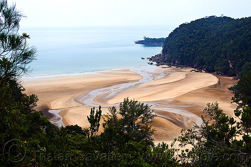 besar beach - bako national park near kuching (borneo), bako, besar beach, borneo, estuary, kuching, landscape, malaysia, ocean, river, sand, sea, seashore, telok pandan besar