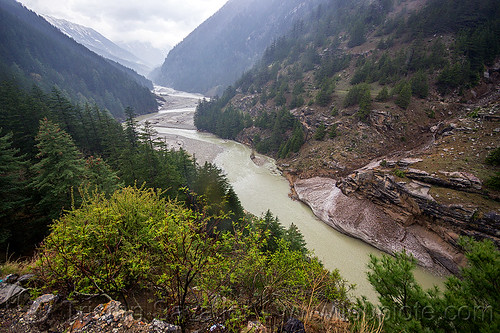 bhagirathi river valley on the road to gangotri (india), bhagirathi river, bhagirathi valley, landscape, mountain river, mountains, river bed, v-shaped valley