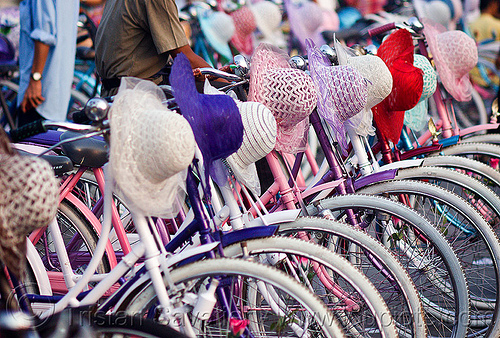 bicycles and hats - for rent, bicycle rentals, bicycles, bikes, eid ul-fitr, fatahillah square, hats, jakarta, taman fatahillah