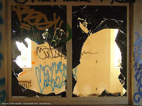 black-glass - window - abandoned hospital (presidio, san francisco), abandoned building, abandoned hospital, graffiti, presidio hospital, presidio landmark apartments, trespassing, window