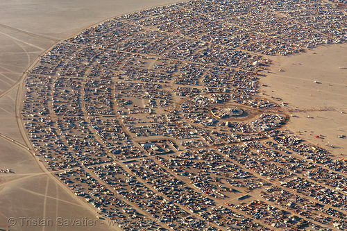 black rock city (nevada) - aerial - burning man 2006, aerial photo, black rock city, cityscape, urban development, urban planning