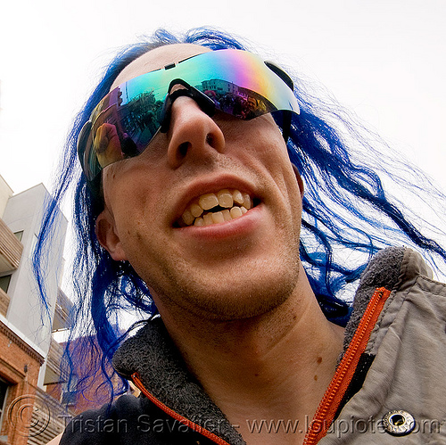 blue mirrored sunglasses, blue, man, poi toy, ray-ban, sunglasses