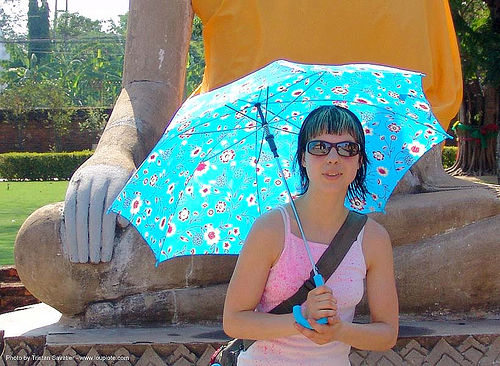 blue umbrella - anke rega, blue umbrella, woman