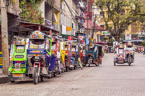 bontoc - motorized tricycles - bontoc (philippines), bontoc, colorful, motorcycles, motorized tricycle, philippines, sidecar