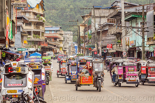 bontoc - motorized tricycles (philippines), bontoc, colorful, motorcycles, motorized tricycle, passenger, sidecar, sitting, tricycle philippines