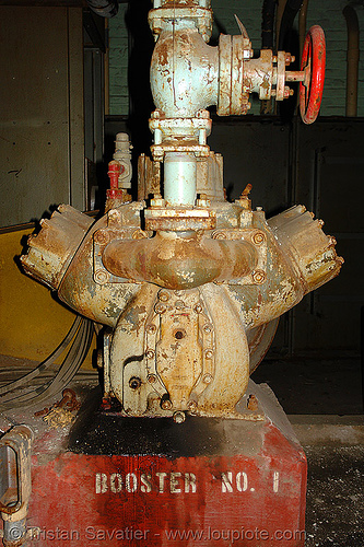 booster pump - abandoned factory (san francisco), booster, compressor, derelict, pipe, pump, tie's warehouse, trespassing, valve