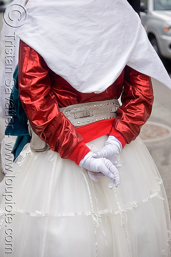 bride with leather belt - brides of march (san francisco), amy, bride, brides of march, leather belt, wedding, white gloves