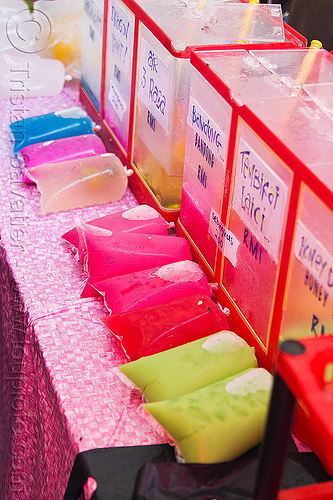 bright color drinks, borneo, colorful, drinks, food market, malaysia, miri, neon colors, ramadan market, street food, street market