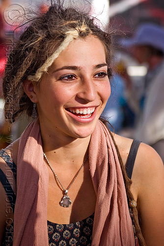 bright smile, dreadlocks, woman