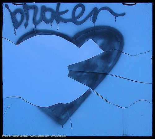 broken-heart - window - abandoned hospital (presidio, san francisco), abandoned building, abandoned hospital, blue, broken heart, graffiti, love, presidio hospital, presidio landmark apartments, trespassing, window