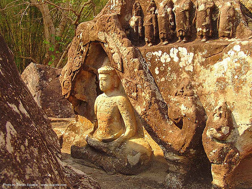 พระพุทธรูป - buddha statue - phu phra bat historical park - อุทยานประวัติศาสตร์ภูพระบาท - stones garden - ban phu - thailand, buddha image, buddha statue, buddhism, carved, cross-legged, erosion, rock cut, rock formations, sandstone, sculpture, พระพุทธรูป, อุทยานประวัติศาสตร์ภูพระบาท