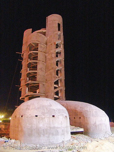 building construction - architecture - early (failed) version of the thap tram huong temple - nha trang - vietnam, architecture, building construction, concrete, construction site, nha trang, temple, thap tram huong, tháp trầm hương